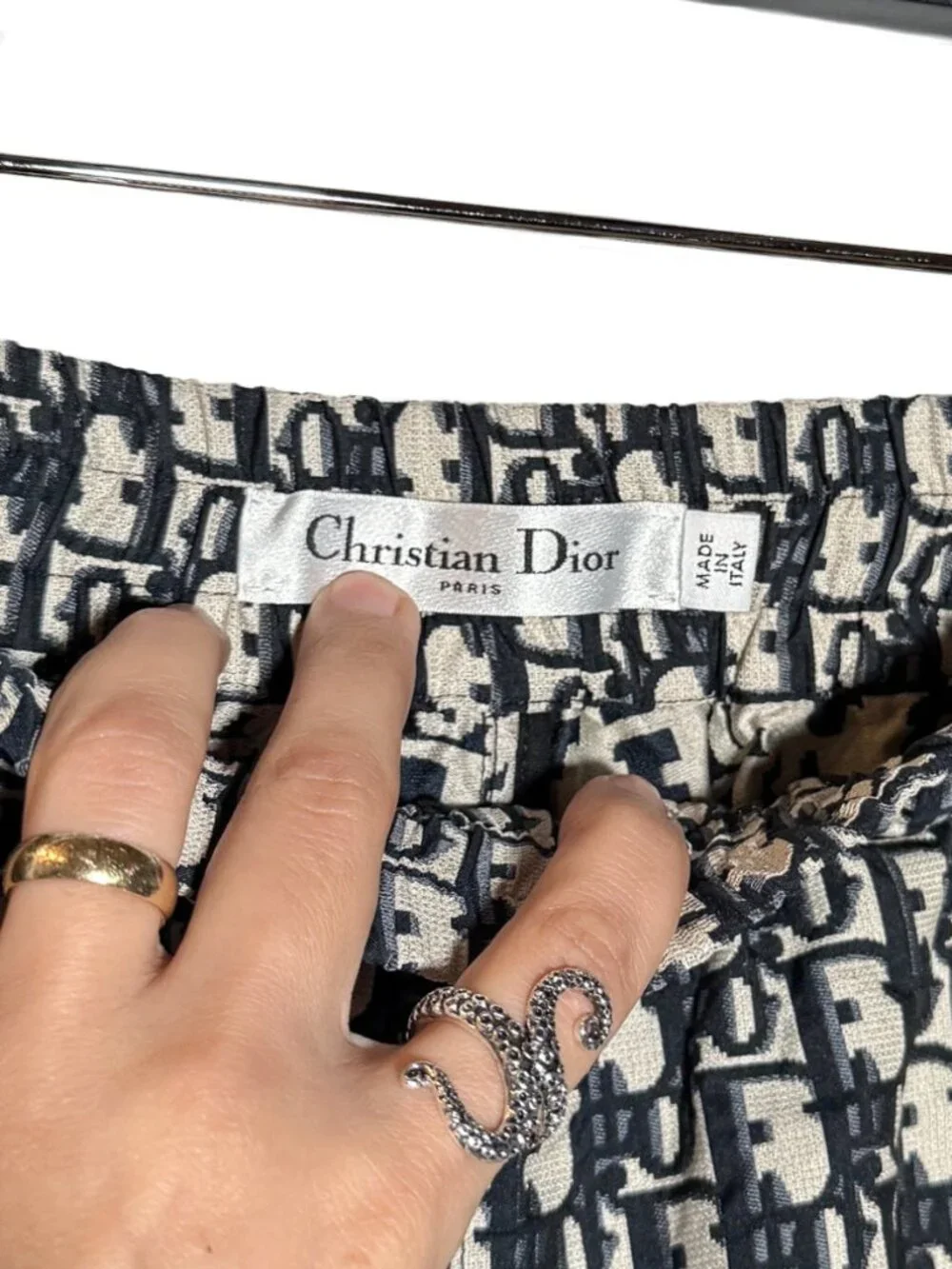 Dior Blue Oblique Jacquard Taffeta Technical Mini Shorts - Picture 9 of 10